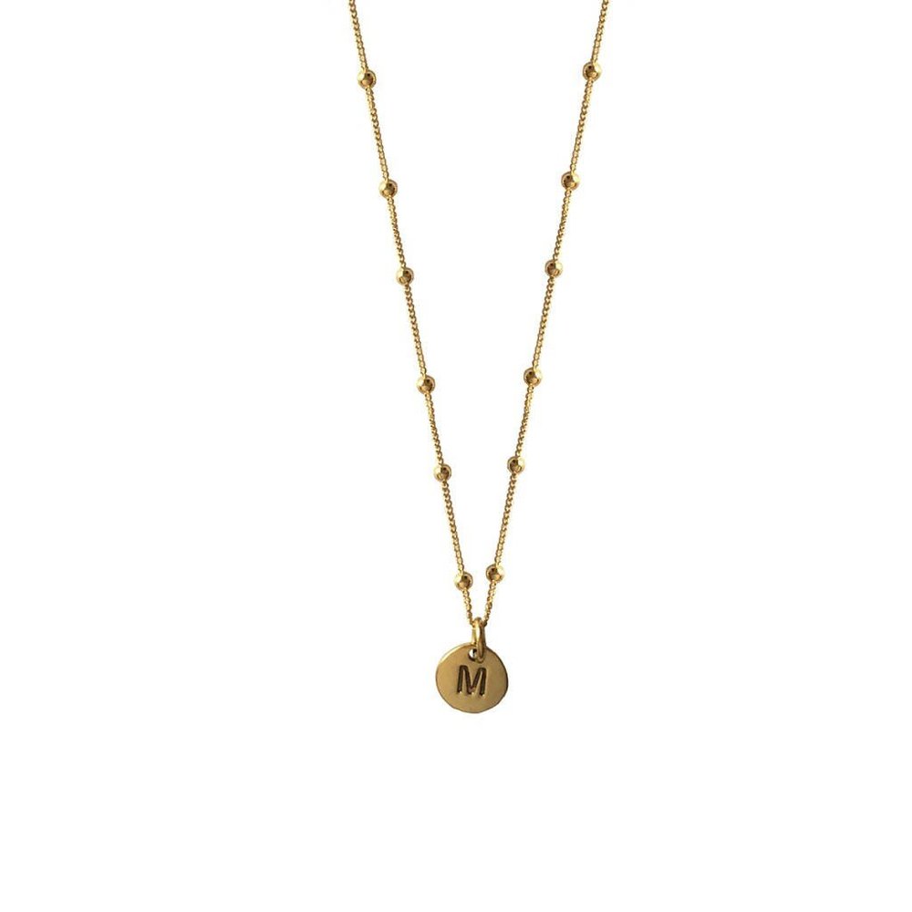 Personalized Initial necklace Letter necklace Coin initial necklace Disc initial